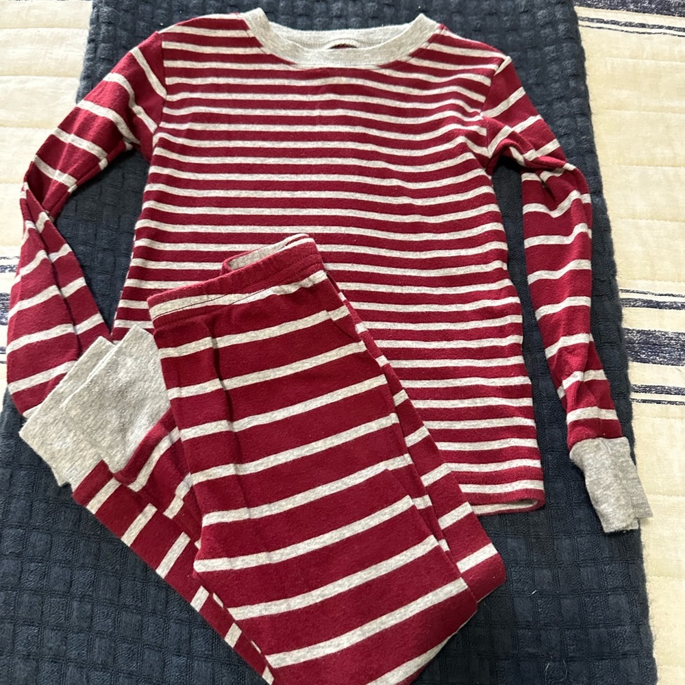 Carter's Red and Gray Striped Kids Pajama Set
